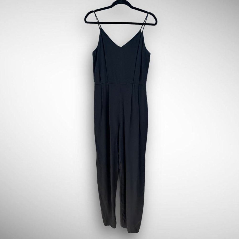 glam vintage 70s/80s black crepe jumpsuit sz 6 Night Life Rothschild SF disco